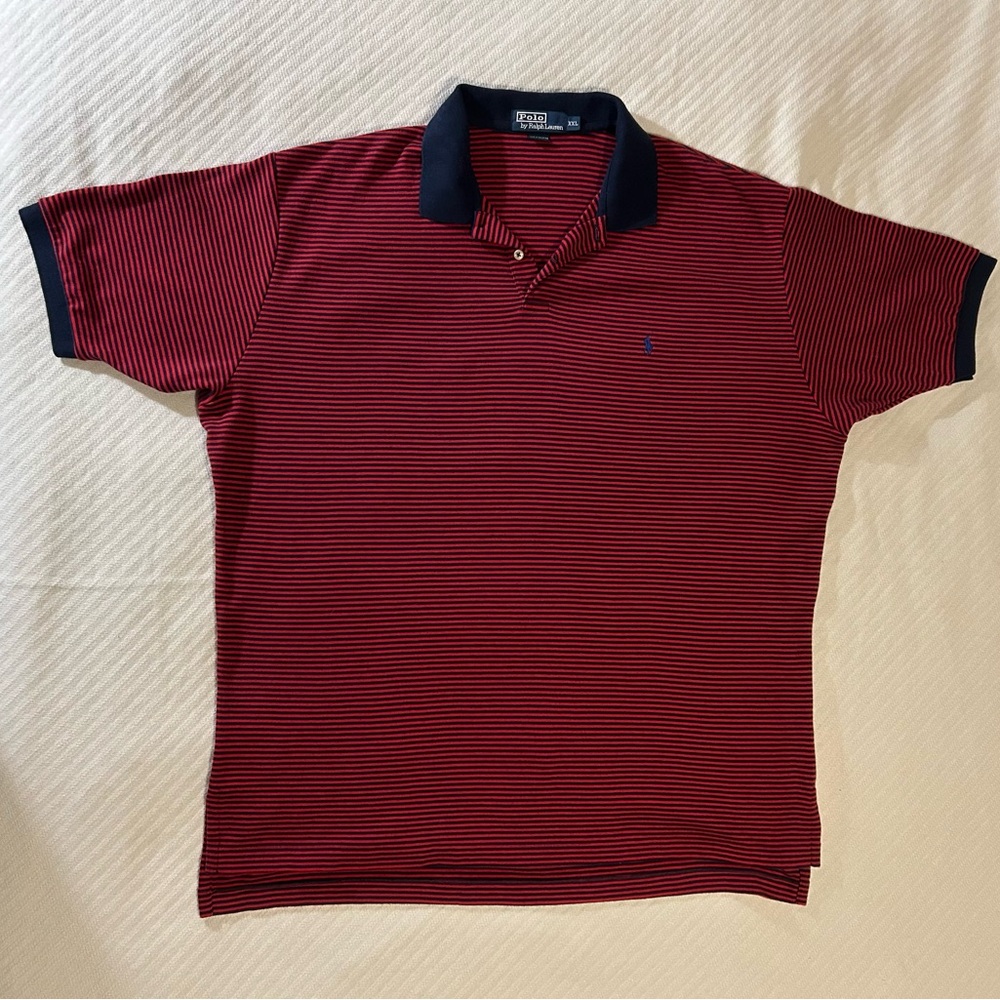 Classic Red and Navy Blue Polo Shirt